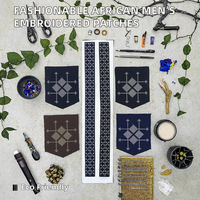 Accessoire vestimentaire africain pour homme, de haute qualité et tendance, avec appliques brodées thermocollantes écologiques pour encolure et poches, à faire soi-même