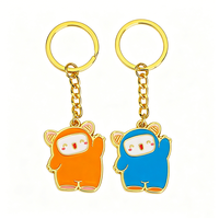 Porte-clés en émail singe dessin animé mignon, pendentif en métal doré, breloque de sac personnalisée, cadeau souvenir
