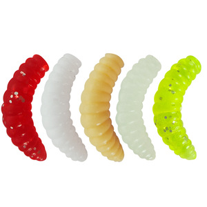 Appâts souples en forme de vers, 5 couleurs, micro-appâts souples pour la pêche au bar en eau douce, appâts de fond - Product Image 1