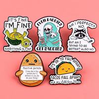 Wholesale Metal Cartoon Pins Cute Dog Turtle Animal Enamel Lapel Pins Lovely Potato Enamel UV Printing Decorative Brooches Pins