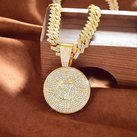 NL2064 Collier à pendentif en forme de diamant personnalisable pour homme 7 tours Lien plaqué or Hipster Hip-Hop Accessoires cubains Alliage de zinc