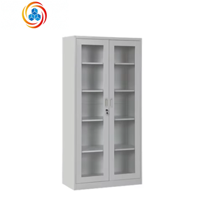 Solution de rangement durable au design moderne personnalisé, armoire de classement à double porte en métal ou en bois avec verre pour la maison, le bureau ou l'école - Product Image 5