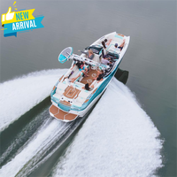 Yacht de luxe Kinlife personnalisable de 25 pieds en aluminium pour wakeboard et surf, moteur inboard, fabrication soudée, bon prix