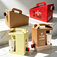 Boîte d'emballage en papier pour café à emporter personnalisée 1L 2L 3L 5L, boîte à café à emporter, sac BIB pour vin, distributeur avec poignée