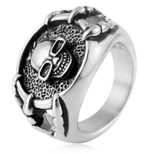 yunnique Retro Punk <b>Skull</b> Stainless Steel <b>Ring</b> For Men 21 Geometric Design Jewelry Gift - Product Image 1