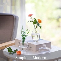 Verre clair petit fleur bourgeon Vase 3 pièces/ensemble moderne décoratif décor à la maison Vintage mignon à la main mariage Table centres de table