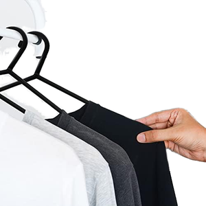 強力なブラック大人用プラスチックコートハンガースペースドライラックスーツパンツ & ズボンレールクローゼット服オーガナイザーバークリップ - Product Image 4