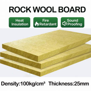 Panneau de laine de roche 100 kg/m³ 25 mm, isolation <span class=keywords><strong>thermique</strong></span> et acoustique ignifuge pour mur-rideau et cloison - Product Image 1