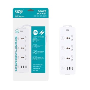 Multiprise Winning Star 5 prises 3 ports USB Câble 3M 10A 2000W Coque ignifuge Utilisation bureau et domicile - Product Image 5