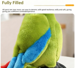Juguete de Peluche de Loro Realista en Colores Vivos, Muñeco de Peluche de Cacatúa para Decoración del Hogar, Regalo de Cumpleaños para Niños y Amantes de las Aves - Product Image 5