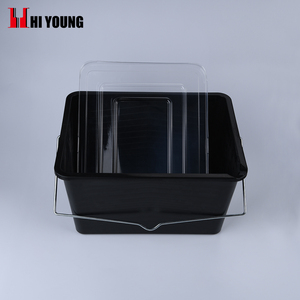 12 Liter Black Plastic Square Paint Bucket Home Painting Supplies Storage