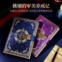 Carnet Rétro Verrouillable à Code - Journal Étudiant Épaissi Style Carnet de Notes, Journal de Haute Qualité Esthétique, Vente en Gros, Format B6, Cadeau en Similicuir