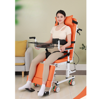 Chaise de transfert pour soins infirmiers à inclinaison de 180 degrés, avec levage hydraulique en acier, pour personnes handicapées et personnes âgées, multifonctionnelle, pour usage domestique/hospitalier, pliable