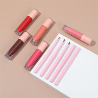 Brillant à lèvres de marque privée de haute qualité Kit de crayon à lèvres Logo personnalisé Longue durée Étanche Vegan 2 en 1 Brillant à lèvres et crayon à lèvres Ensemble