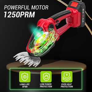 Pil ve şarj cihazı ile elektrikli Mini çit düzeltici, bahçe, çim, Yard için <span class=keywords><strong>2</strong></span> 1 fırça çim kesici + çit makasları - Product Image 3