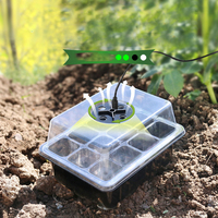 DD1669 Ensemble de propagateur de germination de plantes de jardin avec dôme d'humidité légère et Base 12 kits de plateau de démarrage de graines de cellules