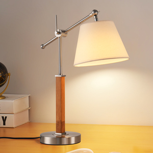 Lámpara de escritorio de Metal y madera de estilo nórdico, luz suave ajustable, protección para los ojos, para sala de estar, dormitorio, estudio, mesita de noche - Product Image 3