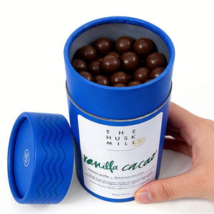 Tube en papier kraft <span class=keywords><strong>de</strong></span> qualité alimentaire personnalisé, doublé <span class=keywords><strong>de</strong></span> feuille d'aluminium, boîte cylindrique biodégradable pour l'emballage <span class=keywords><strong>de</strong></span> chocolats, <span class=keywords><strong>de</strong></span> truffes, <span class=keywords><strong>de</strong></span> bonbons et <span class=keywords><strong>de</strong></span> biscuits - Product Image 1