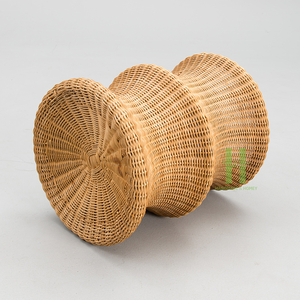 HNH Craft Rattan Coffee <b>Table</b> Woven Scalloped Rattan Side <b>Table</b> for Living Room Wicker <b>Tall</b> Side <b>Table</b> From Vietnam Factory - Product Image 5