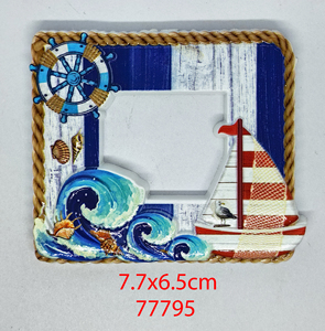 Ocean Series Small Picture Frame Ceramic Resin Refrigerator Magnet with Traditional Design Medium Magnetic <b>Sticker</b> <b>Sheet</b> Size - Product Image 2