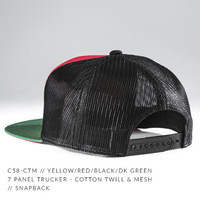 Sportieve 7-panel jersey trucker petten met aangepast logo & handborduurwerk fruitmotief snapback, in de aanbieding