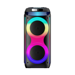<b>Bluetooth</b> <b>Speaker</b> Portable Trolley Dual <b>Speakers</b> With Microphone Colorful <b>Led</b> Light For Outdoor Karaoke Parties Fitness - Product Image 3