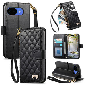 Étui portefeuille de luxe en cuir avec fermeture éclair et emplacements pour cartes, pochette pour téléphone <span class=keywords><strong>Google</strong></span> Pixel 10A/<span class=keywords><strong>10</strong></span> Pro/<span class=keywords><strong>10</strong></span> Pro XL/9A, couverture pour cartes de crédit - Product Image 3