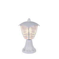 Lampadaire de jardin moderne pour extérieur avec diffuseur en acrylique transparent et cadre de protection décoratif