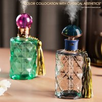 Bouteille de parfum ronde rétro humidificateur électronique et purificateur d'air avec diffuseur d'huile essentielle d'aromathérapie en verre vaporisateur d'eau