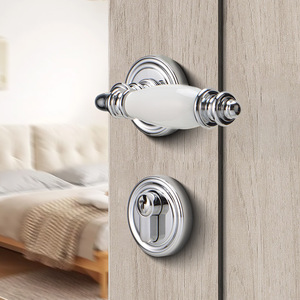 Poignées de porte modernes <span class=keywords><strong>en</strong></span> laiton massif, ensemble de serrures magnétiques silencieuses à levier, avec <span class=keywords><strong>clés</strong></span>, pour appartements, bureaux, immeubles et systèmes hôteliers - Product Image 5