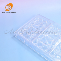 AK Vente en gros Rectangle Plaid PC Polycarbonate Dubaï Moule pour barre de chocolat en plastique Chocolat chaud Bonbons Bonbons Pâtisserie Moule Plateau #2004