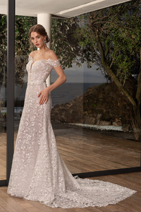 Robes de mariée sirène africaines personnalisées 2024 dentelle amovible traînant blanc Beige robe de mariée en tulle Vestidos De Novia - Product Image 4