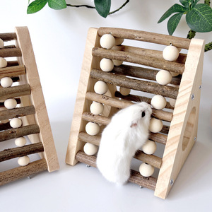 Giocattolo per Criceti Grandi, <span class=keywords><strong>Orso</strong></span> Dorato, con Casa in Legno, Scala per Arrampicarsi, Tunnel per Masticare e Allenare - Product Image 1