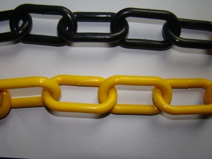 Barrière de sécurité pour chantier de la circulation routière avertissement <span class=keywords><strong>rouge</strong></span> <span class=keywords><strong>blanc</strong></span> décoratif PE lien 6mm chaîne <span class=keywords><strong>en</strong></span> <span class=keywords><strong>plastique</strong></span> coloré - Product Image 2