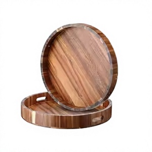 Bandeja de Madera de Acacia Pulida, Elegante y Ecológica, con Asa, Diseño de Madera, Apta para Lavavajillas, para Hoteles, Restaurantes y Servicios de Catering - Product Image 3