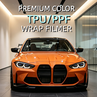 Film de protection de peinture automobile PPF hydrophobe en TPU couleur orange racing, auto-réparant, effet changeant de couleur pour carrosserie