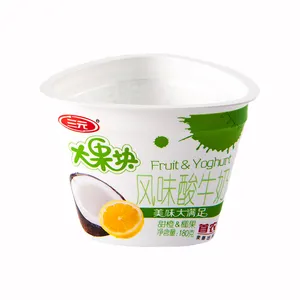 Portafortuna Custom a forma di triangolo bicchieri di plastica stampa Logo gelatina Yogurt Packaging biscotto in plastica termoretraibile tazza etichettata