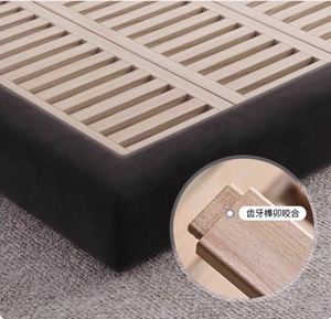 Cama Litera Pequeña Moderna y Sencilla de Lino de Algodón Negro, Ecológica, de Roble, Estilo Italiano Minimalista Nórdico - Product Image 6