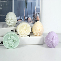 Oeuf de Pâques lapin motif Silicone bougie moule bougie faisant des fournitures lapin de Pâques arôme savon plâtre chocolat bricolage argile artisanat