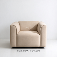 Fauteuil pivotant en tissu, design moderne, carré et incurvé, pour salon, hôtel, salle de séjour
