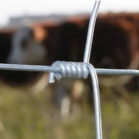 Heetgedoopte gegalvaniseerde boerderijomheining, veefieldomheining, vastgeknoopte draadgaas, zwaarlast veefensterrol