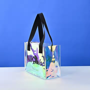 กระเป๋าเป้สะพายหลังแบบปิดที่หัวเข็มขัดพีวีซีใส2025โลโก้กำหนดเองกระเป๋าชายหาดกระเป๋ากีฬากลางแจ้งถุงช้อปปิ้งสีรุ้ง - Product Image 3