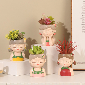 <span class=keywords><strong>Maceta</strong></span> de Resina con Forma de Chica Frutal, Diseño Lindo, con Orificio de Drenaje, Hecha a Mano, Ligera, para Flores, Decoración de Jardín, Hogar u Oficina - Product Image 3