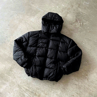 Veste matelassée d'hiver personnalisée pour homme, coupe oversize, noire, style doudoune, du fabricant