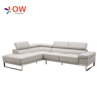 Canapé d'angle en cuir véritable de style nordique moderne et simple pour hôtel, villa, salon, meubles de style Chesterfield
