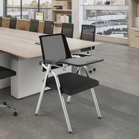 Chaise de formation Ekintop au design moderne pour étudiants, salle de classe, réunion, avec accoudoirs et tablette d'écriture pour l'école