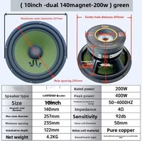 HDT&OEM Haut-parleur de milieu de gamme pleine fréquence 10 pouces avec boîtier de fixation pour KTV, idéal pour le chant et l'écoute, haute puissance
