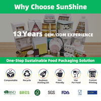 Plateau rond en carton alimentaire enduit Sunshine, jetable, surface blanche, pour la pâtisserie