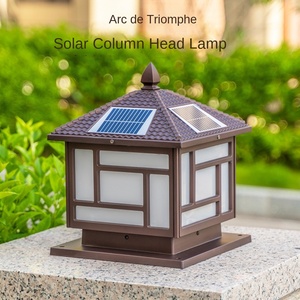 Lampadaire solaire de jardin Lampe de tête de colonne étanche Lampe murale d'extérieur Clôture de jardin Lumière de paysage pour porte Décoration de jardin - Product Image 6