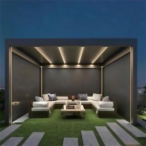 Gazebo en alliage d'aluminium avec éclairage LED, toit de <span class=keywords><strong>terrasse</strong></span> imperméable, pergola, <span class=keywords><strong>volet</strong></span> de jardin et pavillon extérieur - Product Image 1